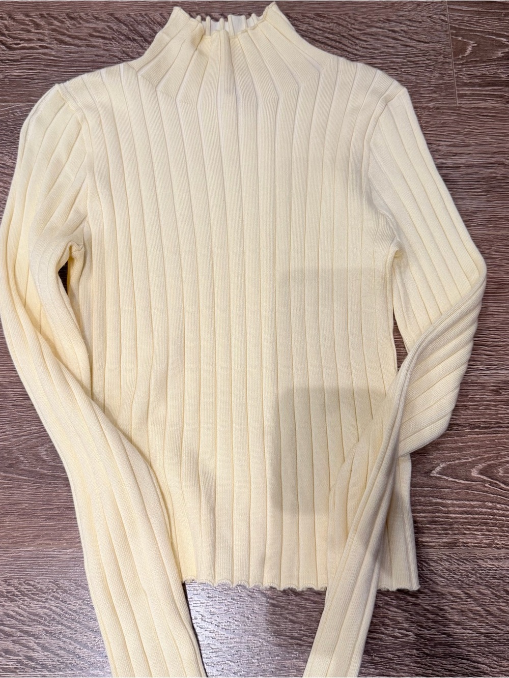 VRG girl butter yellow Ribbed Mock Neck Sweater